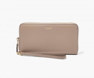 Beige Marc Jacobs The Slim 84 Continental Wristlet Women's Large Wallets | USA 571042ZIX