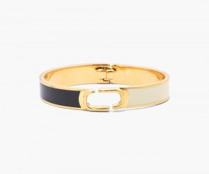 Black Gold Marc Jacobs The J Marc Hinge Bangle Women's Bracelet | USA 386590RSM