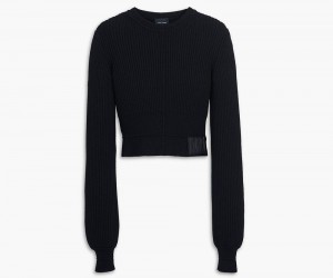 Black Marc Jacobs The Femme Crewneck Women's Sweater | USA 467192VZJ