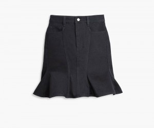 Black Marc Jacobs The Fluted Mini Women's Skirt | USA 019423NSE