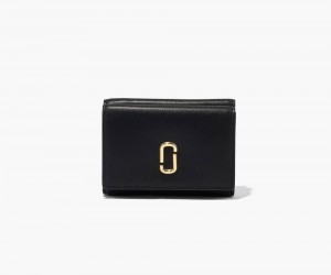 Black Marc Jacobs The J Marc Trifold Women's Large Wallets | USA 261735XTV