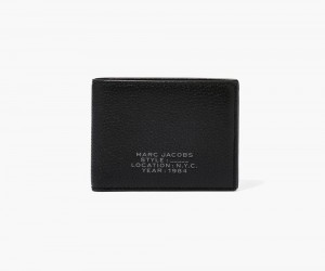 Black Marc Jacobs The Leather Billfold Women's Large Wallets | USA 980153VWX