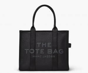 Black Marc Jacobs The Leather Large Women's Tote Bag | USA 215834SEX