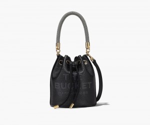 Black Marc Jacobs The Leather Women's Bucket Bag | USA 680719DVG