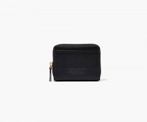 Black Marc Jacobs The Leather Zip Around Women's Large Wallets | USA 075269DZT