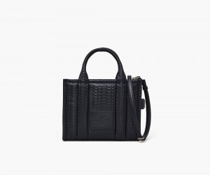 Black Marc Jacobs The Monogram Debossed Small Women's Tote Bag | USA 714653WZD