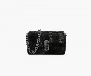 Black Marc Jacobs The Rhinestone J Marc Mini Women's Shoulder Bag | USA 038426KJU