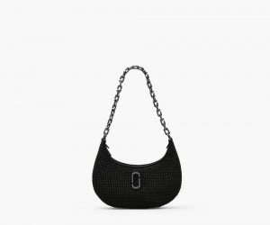 Black Marc Jacobs The Rhinestone Small Curve Women's Handbags | USA 459208DKW