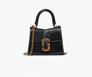 Black Marc Jacobs The St. Marc Mini Top Handle Women's Handbags | USA 958310BGH