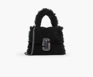 Black Marc Jacobs The Teddy St. Marc Mini Top Handle Women's Handbags | USA 059734DIM