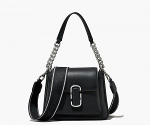 Black Silver Marc Jacobs The J Marc Chain Mini Women's Satchel Bag | USA 184920MNQ