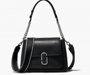 Black Silver Marc Jacobs The J Marc Chain Women's Satchel Bag | USA 691785CPI