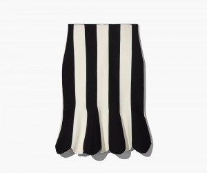 Black White Marc Jacobs The Scuba Stripe Women's Skirt | USA 316458QLZ