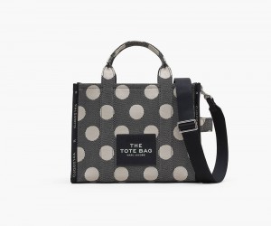 Black White Marc Jacobs The Spots Jacquard Medium Women's Tote Bag | USA 897241BMR