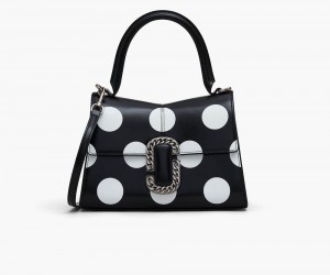 Black White Marc Jacobs The Spots St. Marc Top Handle Women's Handbags | USA 359781LPD