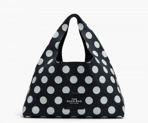 Black White Marc Jacobs The Spots Xl Sack Women's Handbags | USA 691457HXB