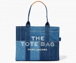 Blue Marc Jacobs The Denim Large Women's Tote Bag | USA 768490UYD