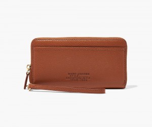 Brown Marc Jacobs The Leather Continental Women's Large Wallets | USA 912450AYC