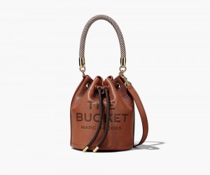 Brown Marc Jacobs The Leather Women's Bucket Bag | USA 074856GFT