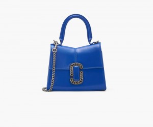 Deep Blue Marc Jacobs The St. Marc Mini Top Handle Women's Handbags | USA 572936KNR