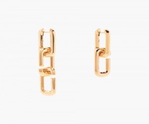 Gold Marc Jacobs The J Marc Chain Link Women's Earrings | USA 074518DQC