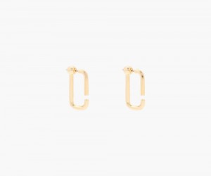 Gold Marc Jacobs The J Marc Hoops Women's Earrings | USA 248351FEX