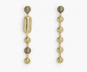 Gold Marc Jacobs The Monogram Ball Chain Women's Earrings | USA 976021WPA