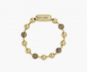 Gold Marc Jacobs The Monogram Ball Chain Women's Bracelet | USA 506237PAD