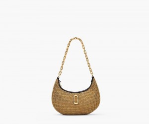 Gold Marc Jacobs The Rhinestone Small Curve Women's Handbags | USA 564830UNQ