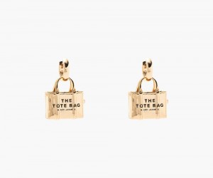 Gold Marc Jacobs The Tote Bag Women's Earrings | USA 561327SWG