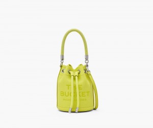 Green Marc Jacobs The Leather Mini Women's Bucket Bag | USA 486097RJE