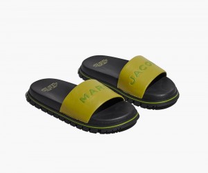 Green Marc Jacobs The Leather Women's Slide | USA 531942KVD