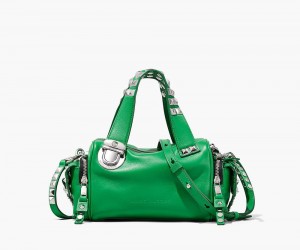 Green Marc Jacobs The Studded Pushlock Mini Women's Satchel Bag | USA 127458JHO