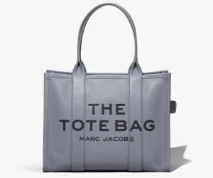 Grey Marc Jacobs The Leather Large Women's Tote Bag | USA 516093SFI