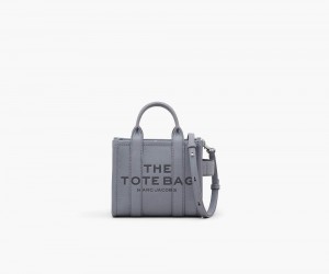 Grey Marc Jacobs The Leather Mini Women's Tote Bag | USA 583706OKX