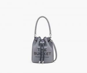 Grey Marc Jacobs The Leather Mini Women's Bucket Bag | USA 136425RHC