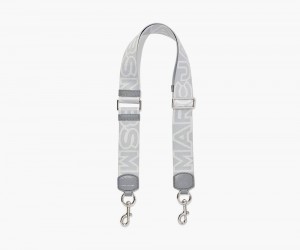 Grey Marc Jacobs The Outline Logo Webbing Women's Bag Strap | USA 427510SHL