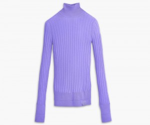 Lavender Marc Jacobs The Lightweight Ribbed Turtleneck Women's Sweater | USA 428651YFB