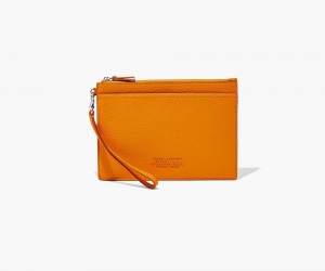 Orange Marc Jacobs The Leather Small Wristlet Women's Small Wallets | USA 976381MTP