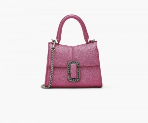 Pink Marc Jacobs The Galactic Glitter St. Marc Mini Top Handle Women's Handbags | USA 015342IHY