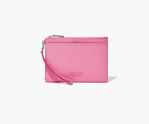 Pink Marc Jacobs The Leather Small Wristlet Women's Small Wallets | USA 894517UYQ