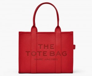 Red Marc Jacobs The Leather Large Women's Tote Bag | USA 805916HYO