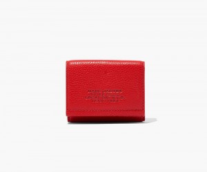 Red Marc Jacobs The Leather Medium Trifold Women's Large Wallets | USA 619532PMA