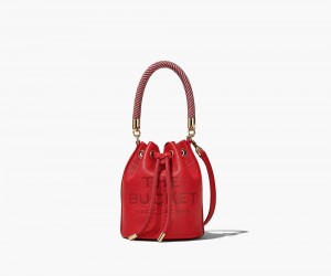 Red Marc Jacobs The Leather Mini Women's Bucket Bag | USA 065932IAW