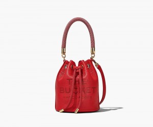 Red Marc Jacobs The Leather Women's Bucket Bag | USA 093725DGR