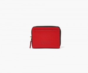 Red Marc Jacobs The Leather Zip Around Women's Large Wallets | USA 254601WOS