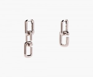 Silver Marc Jacobs The J Marc Chain Link Women's Earrings | USA 950316YRK