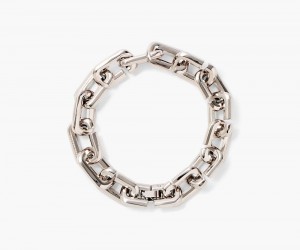 Silver Marc Jacobs The J Marc Chain Link Women's Bracelet | USA 457896YOB