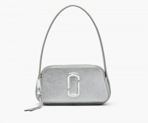 Silver Marc Jacobs The Metallic Slingshot Women's Handbags | USA 864913NBI