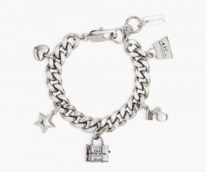 Silver Marc Jacobs The Mini Icon Charm Women's Bracelet | USA 564823VYJ